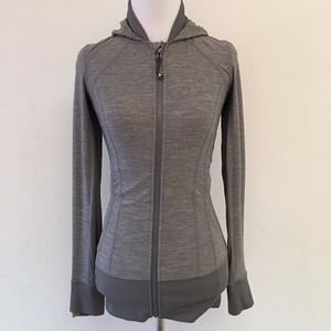 Lululemon Run Gray Full Zip Hoodie Jacket Size 2
